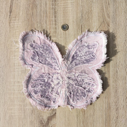 Large Lilac Denim Butterfly Sew on Patch- Size 27cm*31cm -1 Piece Fray edge Motif -DIY Jeans, Jacket Embellishment, Bag making