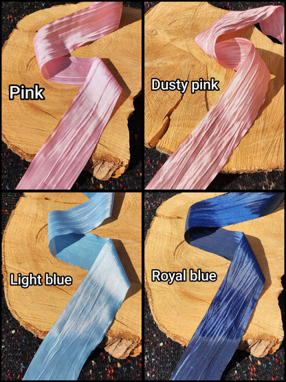 5cm width Textured Chiffon Ribbon with Shimmer- Per yard -Perfect for Wedding Bouquet, Florist Gift Wrap