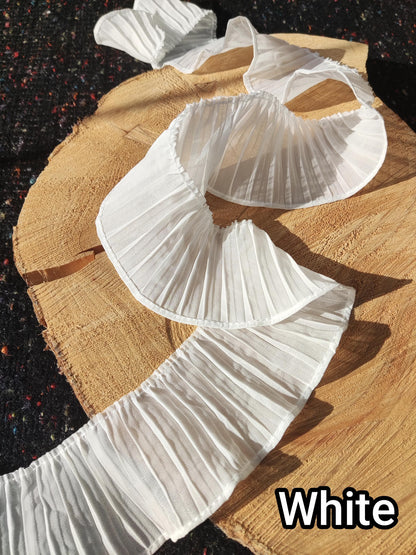 Pleated Soft Chiffon Ruffle Trim 5.5cm Wide - Per yard- DIY Clothes Sewing