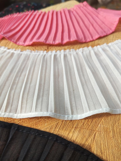 Pleated Soft Chiffon Ruffle Trim 5.5cm Wide - Per yard- DIY Clothes Sewing