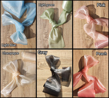 Extra Wide Sheer Organza Ribbon- Per yard - Iridescent Glossy Ribbon for Wedding Decor, Bridal bouquet, Florist, Baby Shower, Christening