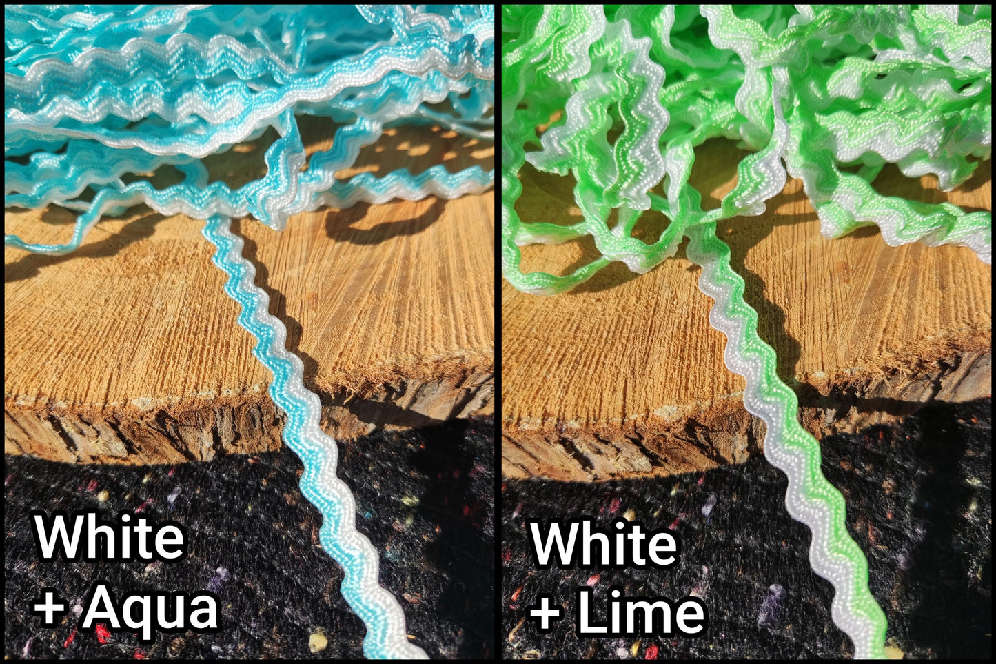Cheerful Two tone Ric Rac Wavy Trim- Sold by the yard - 5mm Width Narrow S Shape Ribbon for Card making, Doll clothes, Home decor