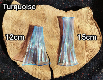 Pleated Iridescent Wide Organza Trim with Rigid Wavy Edge- Per yard Unstretched- DIY Costume, Cosplay, Dancewear