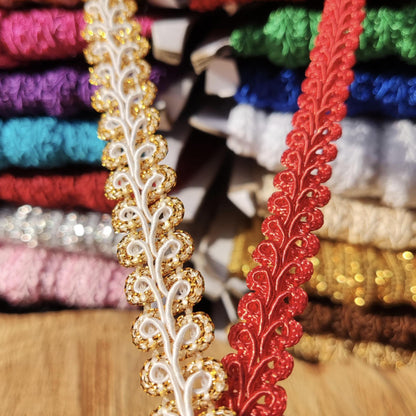 Rayon Gimp Scroll Braid Trim- 12mm Width- Per yard - For Upholstery, Costume DIY, Soft furnishing