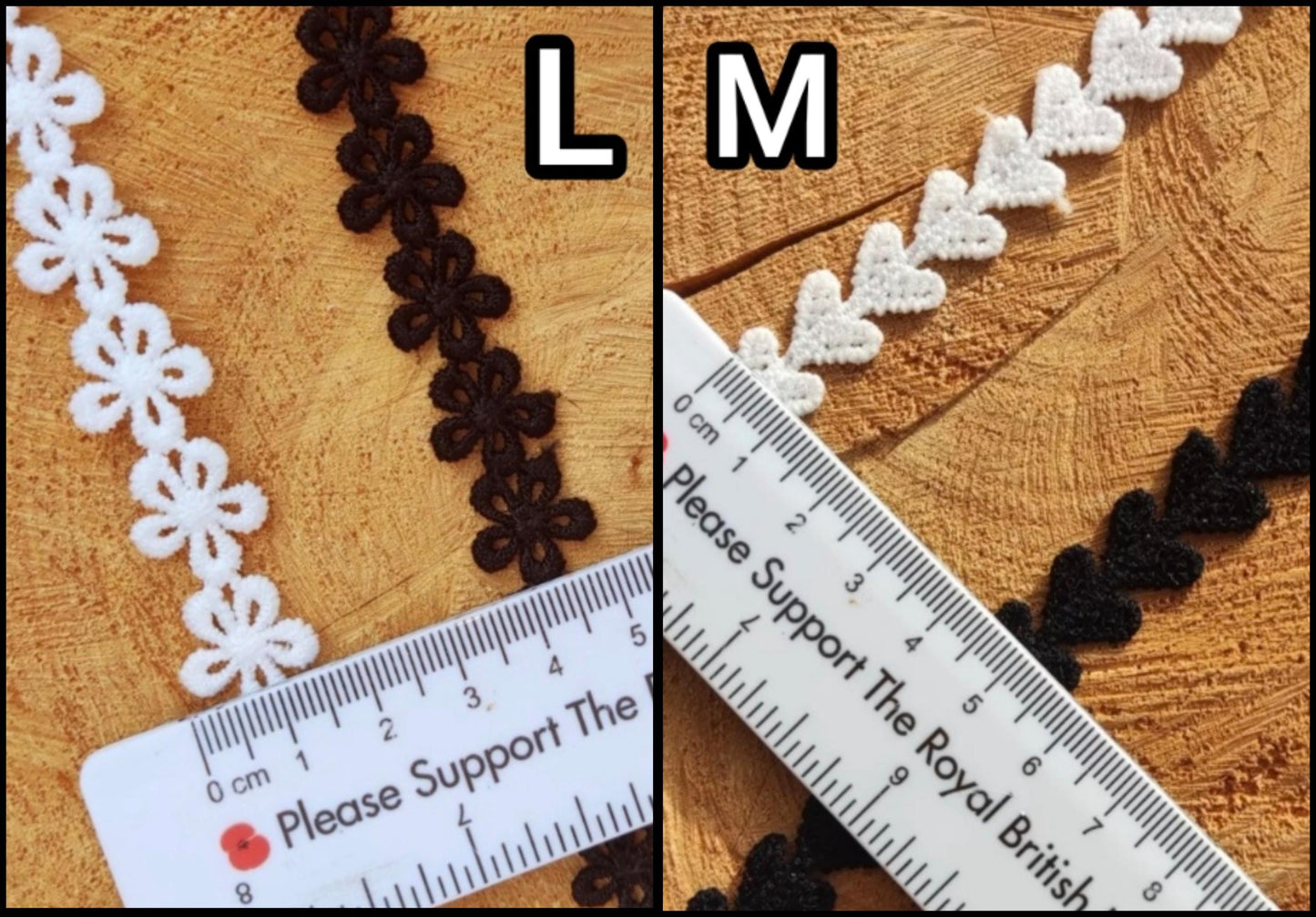 Narrow Lace Trim in White or Black- Per Yard- Embellishment for Doll Making, Bridal gown, Scrapbooking, Necklace DIY