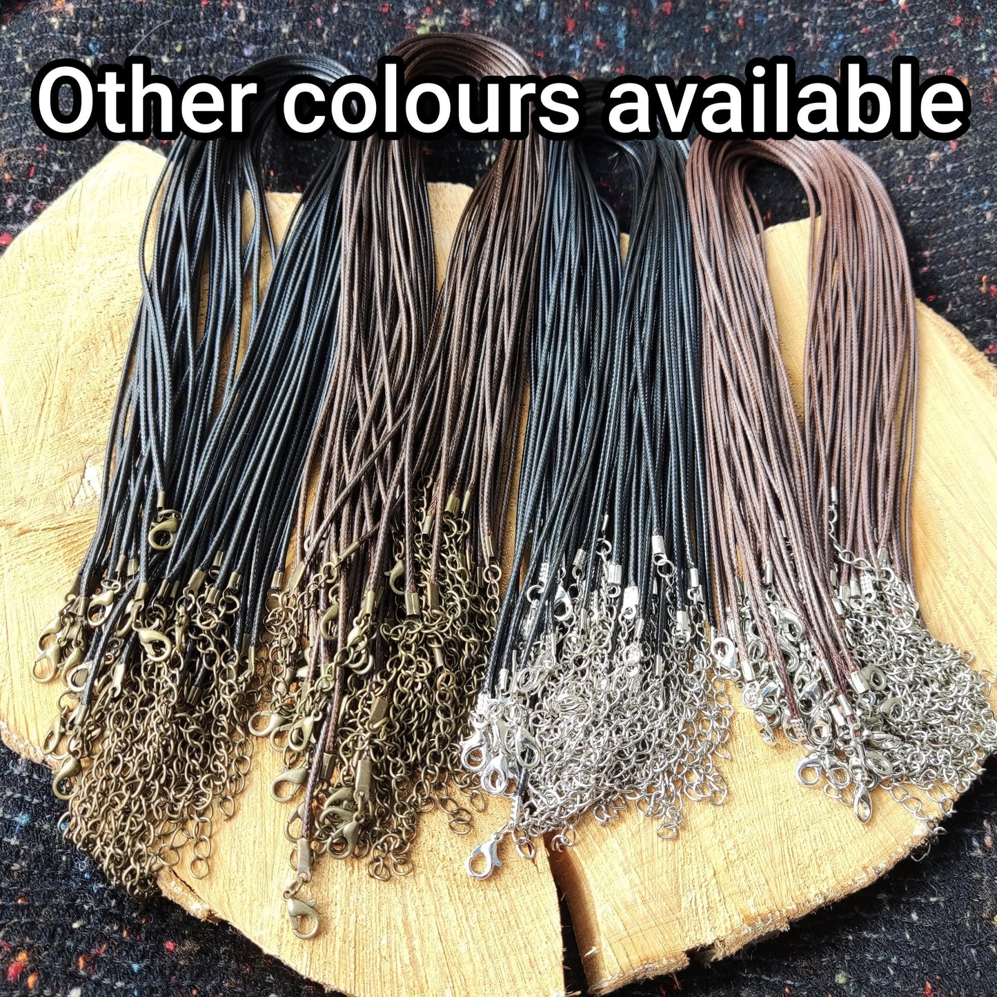 43cm/50cm/55cm/60cm- Braided 1.5mm width PU Necklace Cords- Black with Silver Lobster Clasps