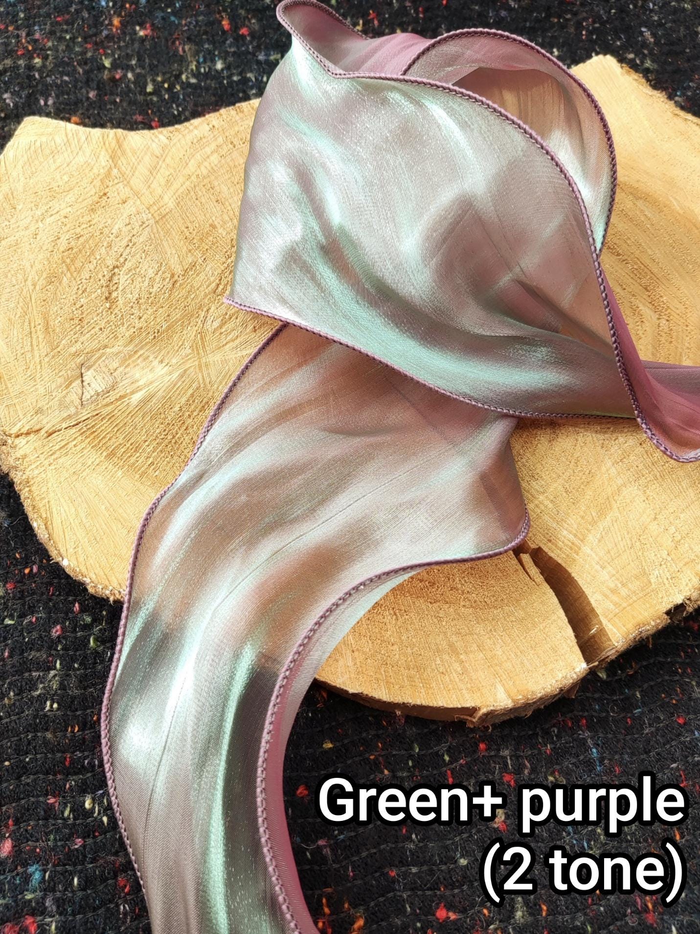 Curly Edge Glossy Organza Ribbon -Per yard- 5 or 8cm Wide Sheer Ribbon for Bridal Bouquet, Florist wrap