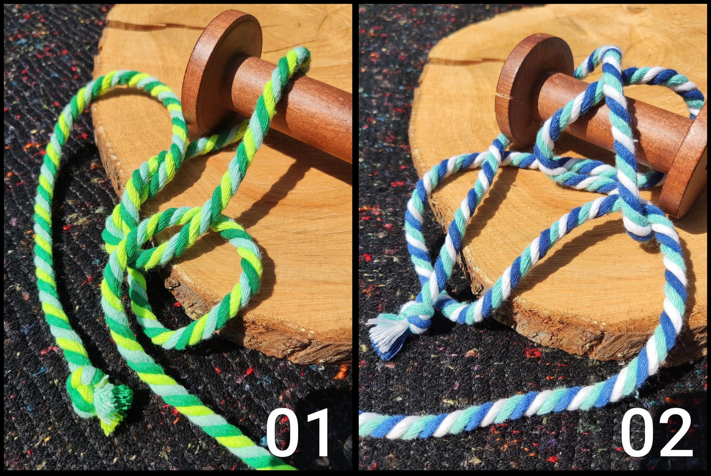 6mm Cotton 3 Strand Twisted Cord-  Multicoloured Rope for Macramé, Soft Furnishing, Gift wrapping