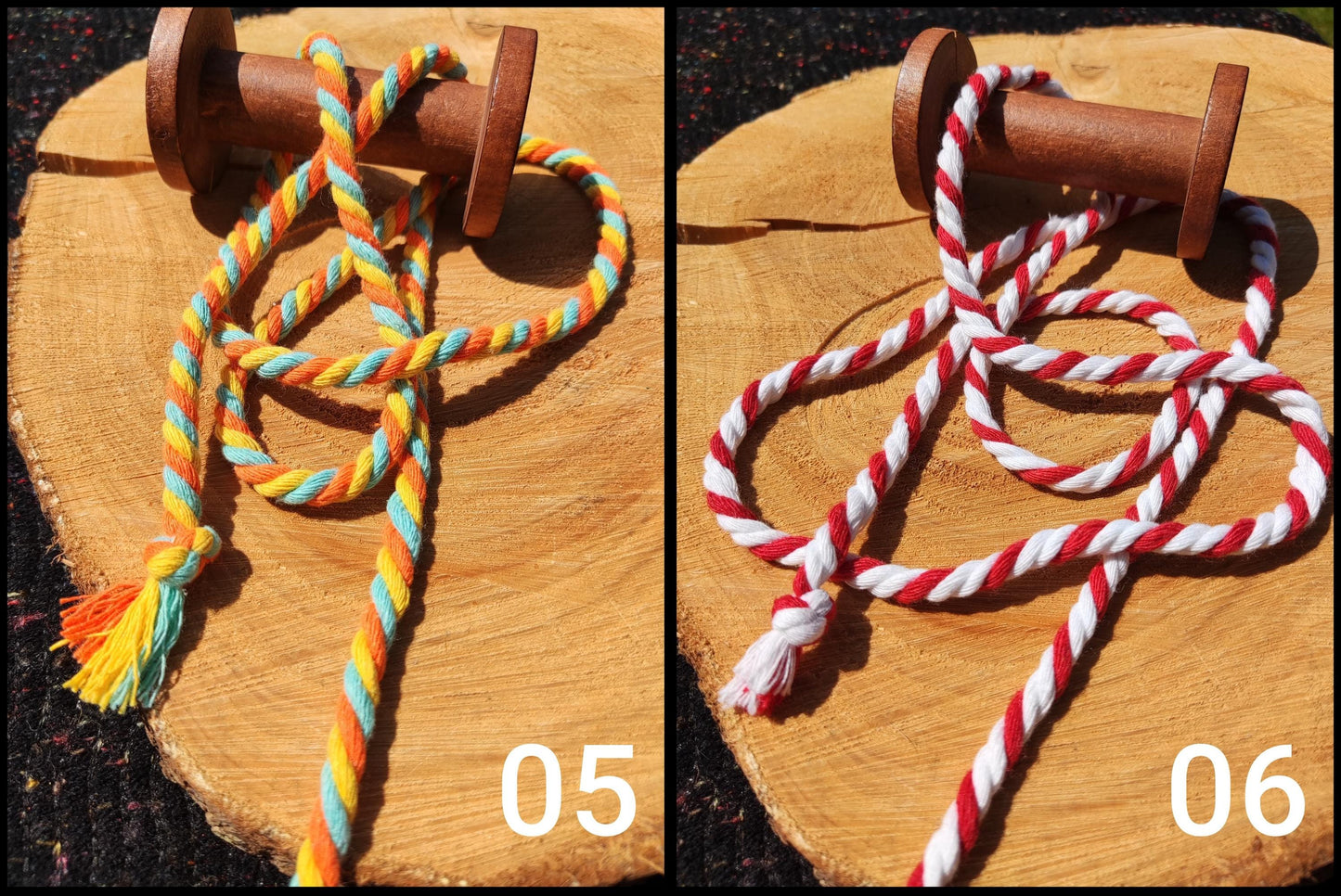 6mm Cotton 3 Strand Twisted Cord-  Multicoloured Rope for Macramé, Soft Furnishing, Gift wrapping