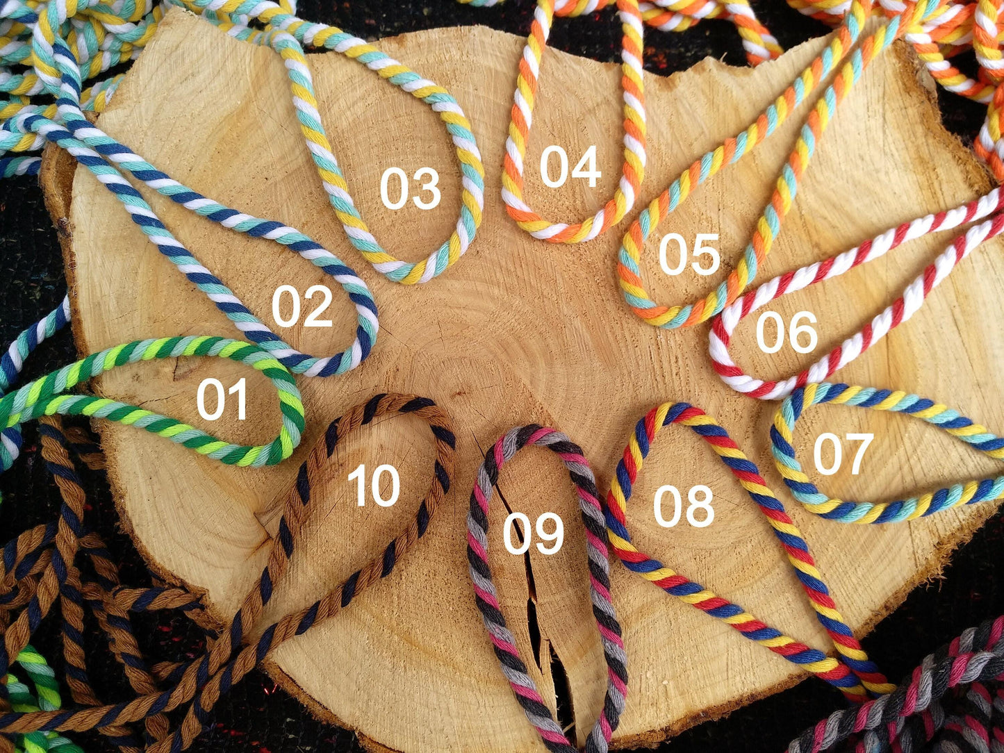 6mm Cotton 3 Strand Twisted Cord-  Multicoloured Rope for Macramé, Soft Furnishing, Gift wrapping