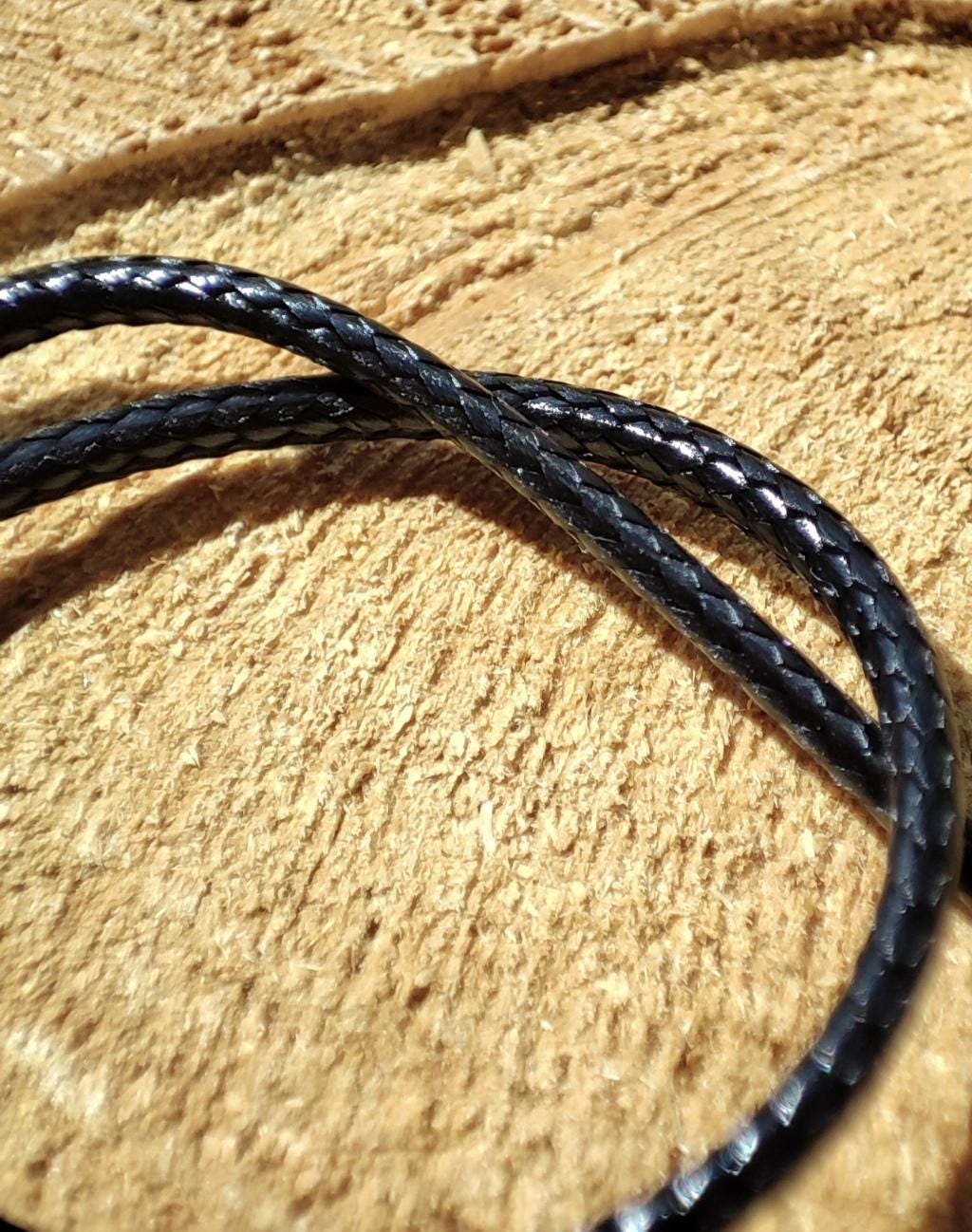 43cm Braided 1.5mm width PU Necklace Cords- Black/Brown with Silver/Bronze Lobster Clasps