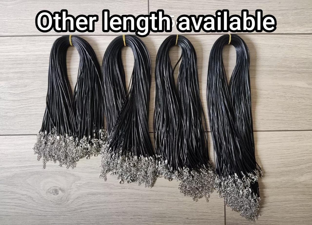 43cm Braided 1.5mm width PU Necklace Cords- Black/Brown with Silver/Bronze Lobster Clasps
