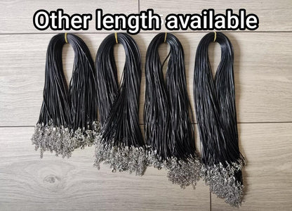 43cm Braided 1.5mm width PU Necklace Cords- Black/Brown with Silver/Bronze Lobster Clasps