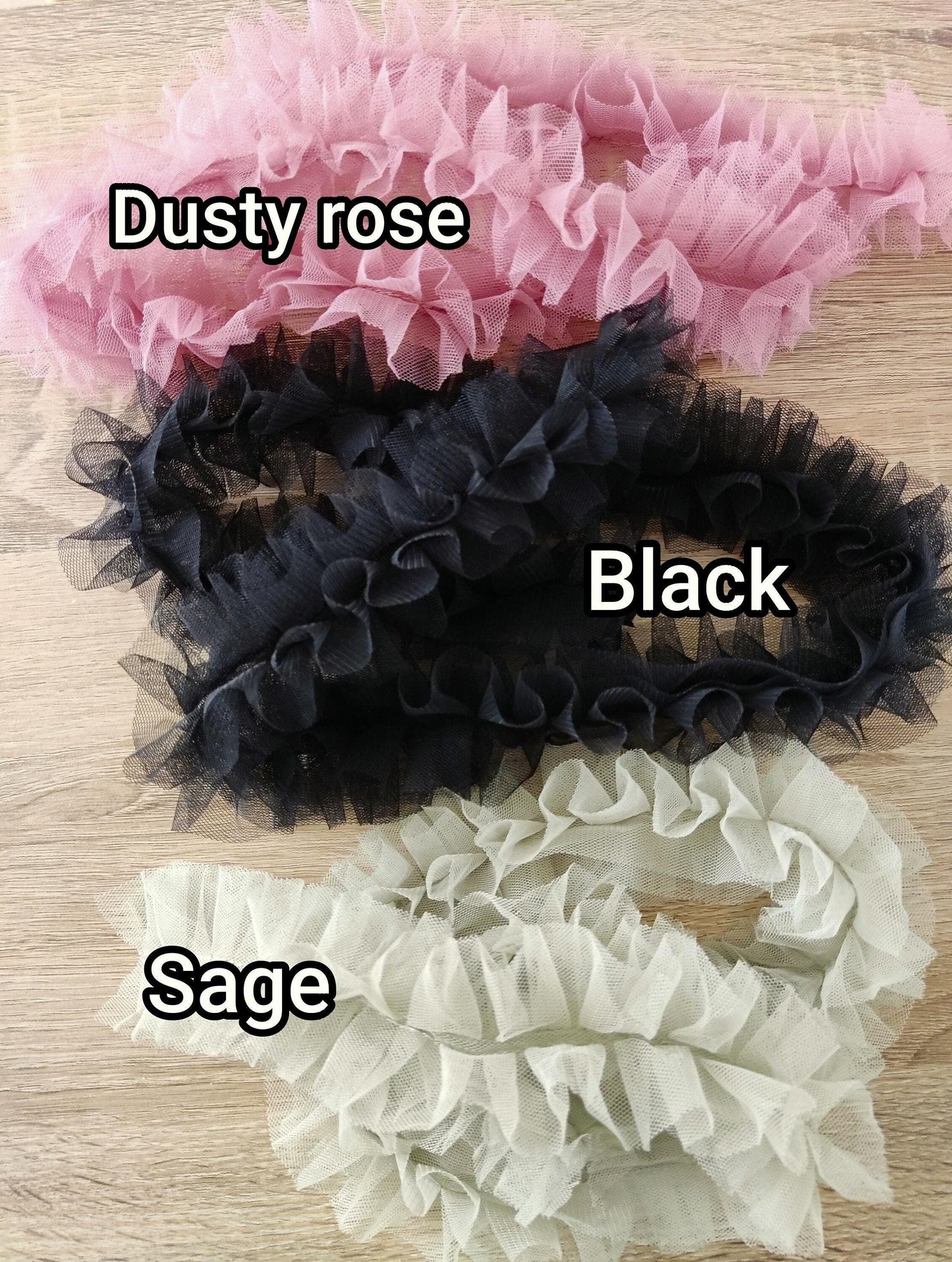 Gathered Tulle Ruffle Trim- 6cm width Pleated Round Border- Per yard- DIY Party Tutu Skirt, Dressmaking, Doll Clothes, Festival decor