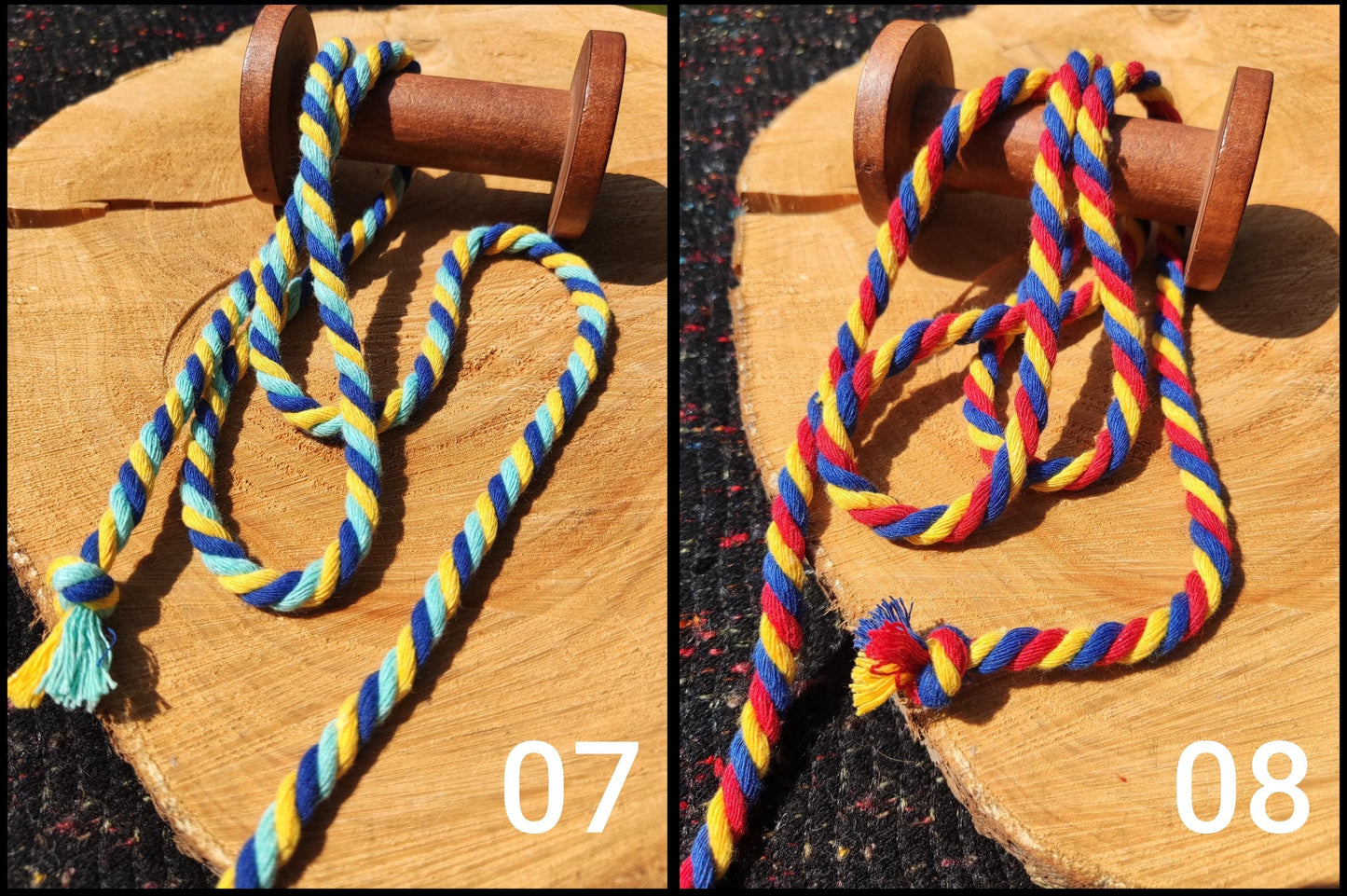 6mm Cotton 3 Strand Twisted Cord-  Multicoloured Rope for Macramé, Soft Furnishing, Gift wrapping