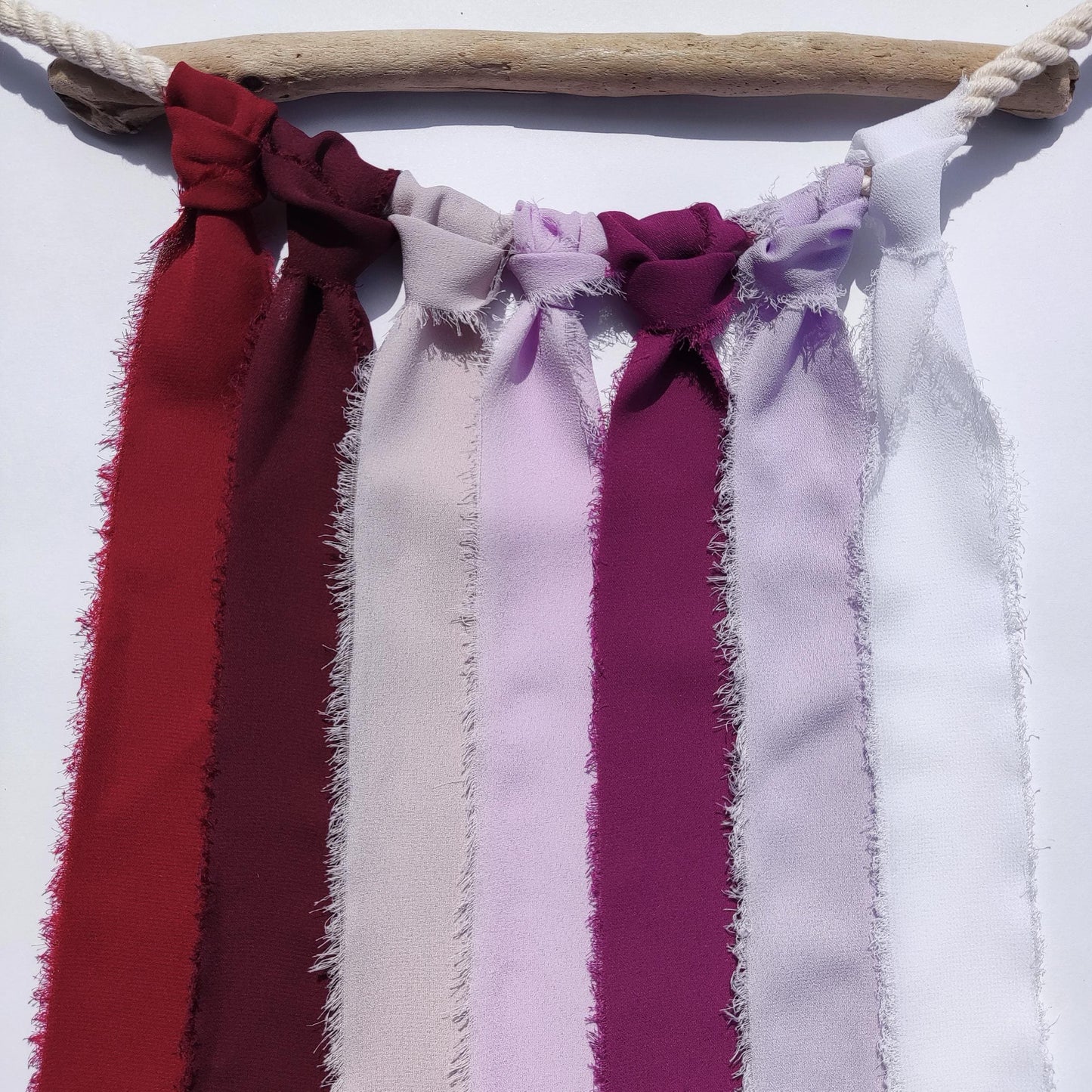Purple Luxury Hand torn Frayed Edge Chiffon Ribbon -38mm Width