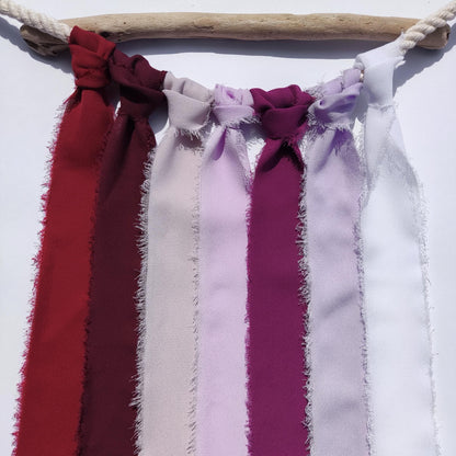Purple Luxury Hand torn Frayed Edge Chiffon Ribbon -38mm Width