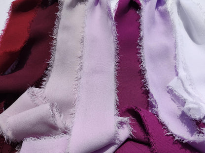 Purple Luxury Hand torn Frayed Edge Chiffon Ribbon -38mm Width