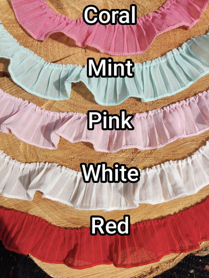 Pleated Soft Chiffon Ruffle Trim- 3cm Width -per yard - DIY Clothes Sewing