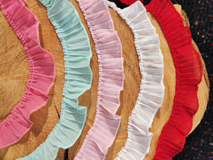 Pleated Soft Chiffon Ruffle Trim- 3cm Width -per yard - DIY Clothes Sewing