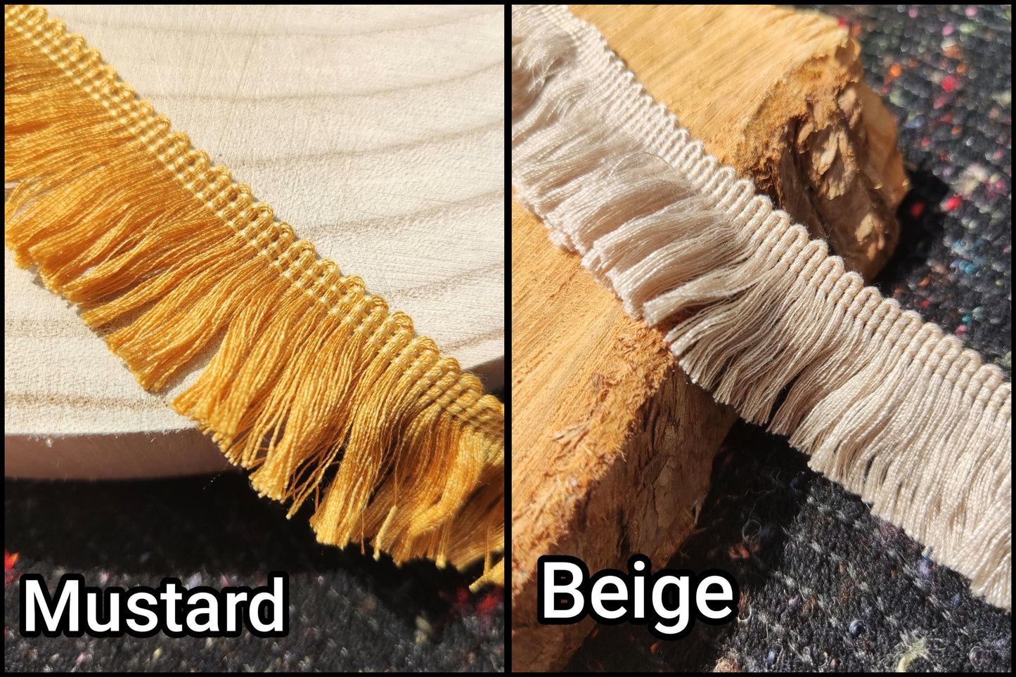 25mm Mini Tassel Trim: 1 inch Narrow Brush Fringe Border- Sold by the Yard