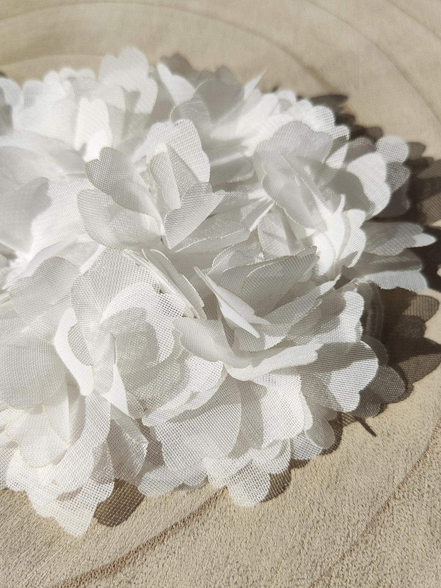 Hydrangea White Chiffon Flower Sew on Applique- Large 3D Organza Floral Embellishments- For Wedding Dress DIY, Bridal Gown decor