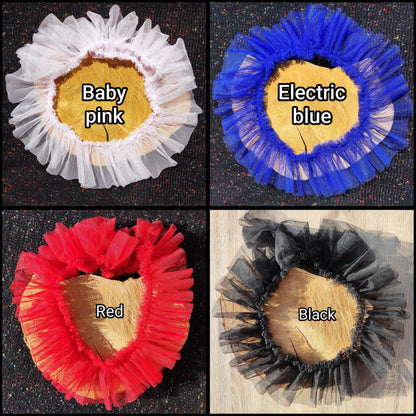 10cm wide Gathered Tulle Ruffle Trim -Per Yard -Frilly Border for Doll Making, Bridal Gown, Festival TuTu Costume