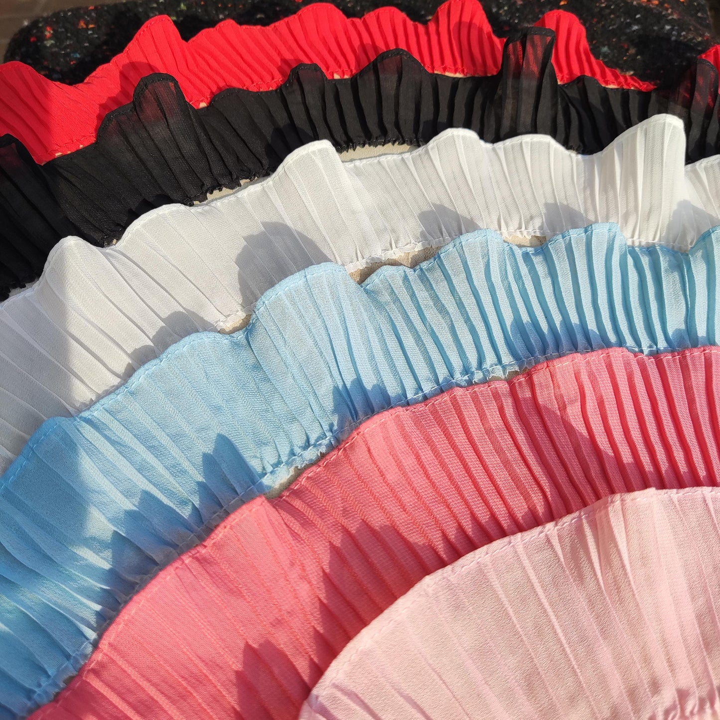 Pleated Soft Chiffon Ruffle Trim 5.5cm Wide - Per yard- DIY Clothes Sewing