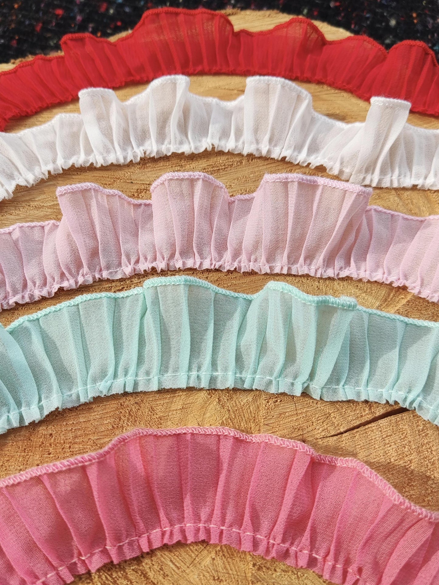 Pleated Soft Chiffon Ruffle Trim- 3cm Width -per yard - DIY Clothes Sewing