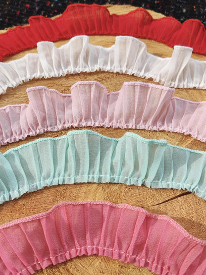 Pleated Soft Chiffon Ruffle Trim- 3cm Width -per yard - DIY Clothes Sewing
