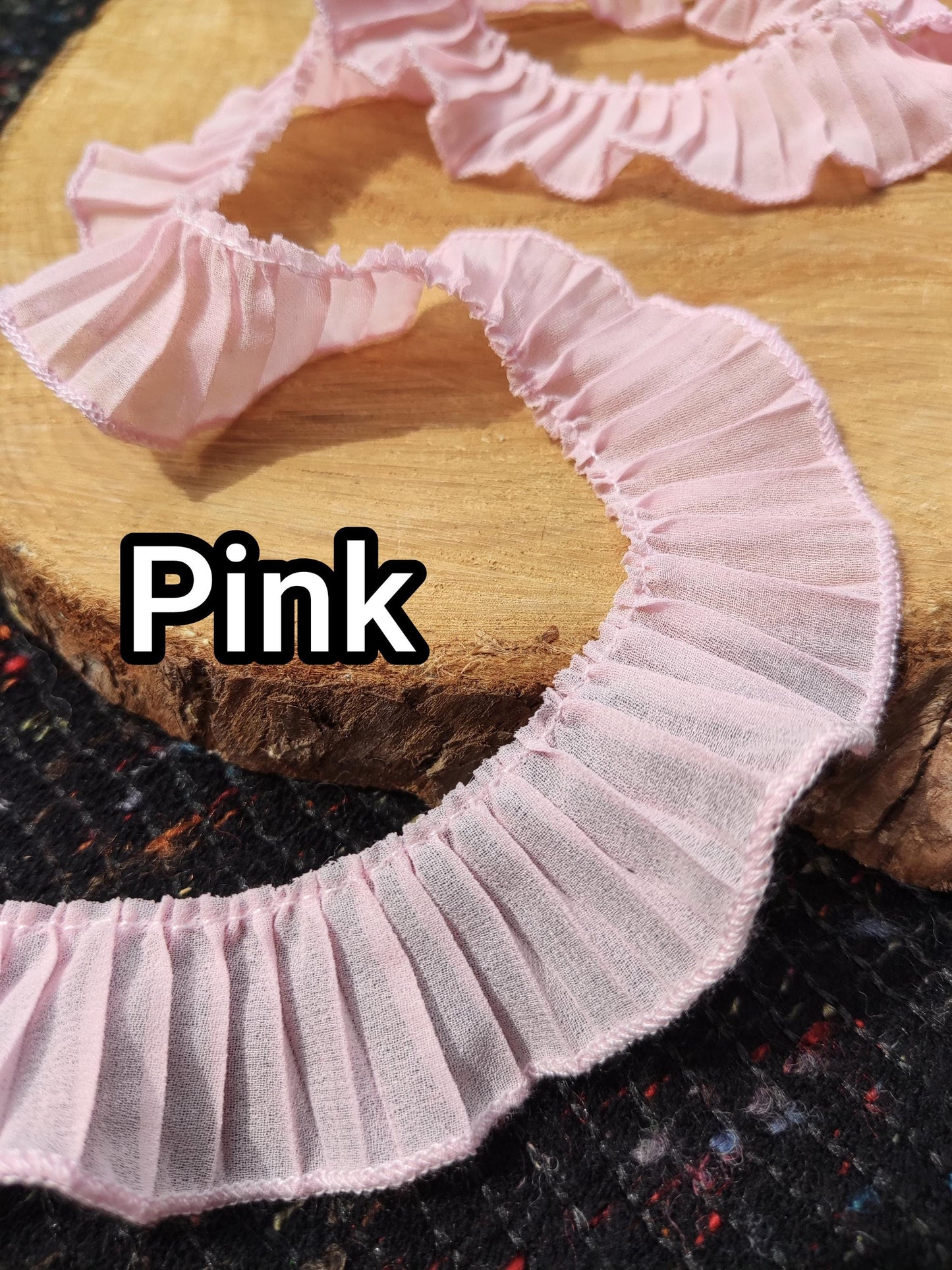 Pleated Soft Chiffon Ruffle Trim- 3cm Width -per yard - DIY Clothes Sewing