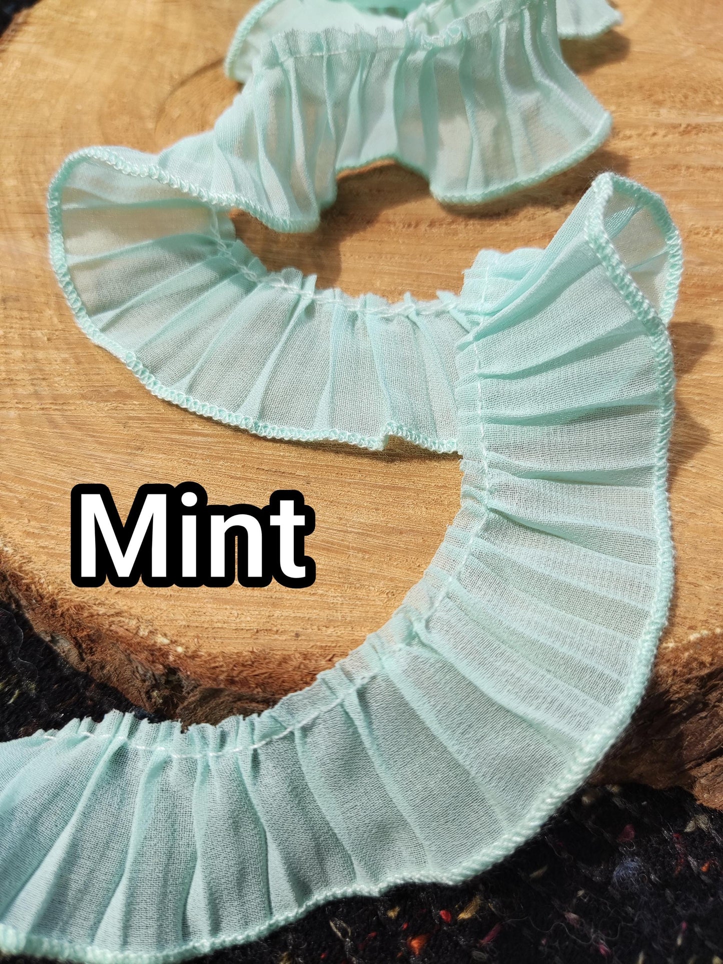 Pleated Soft Chiffon Ruffle Trim- 3cm Width -per yard - DIY Clothes Sewing