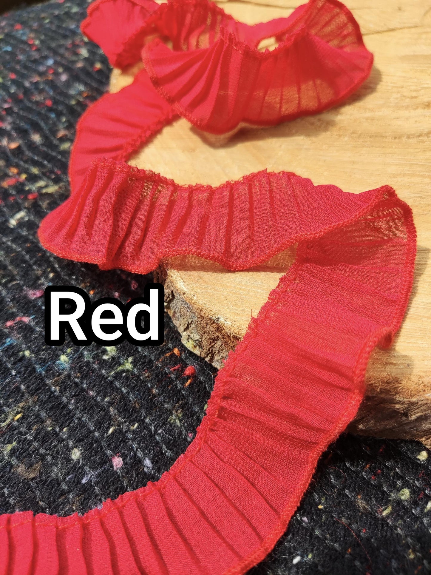 Pleated Soft Chiffon Ruffle Trim- 3cm Width -per yard - DIY Clothes Sewing