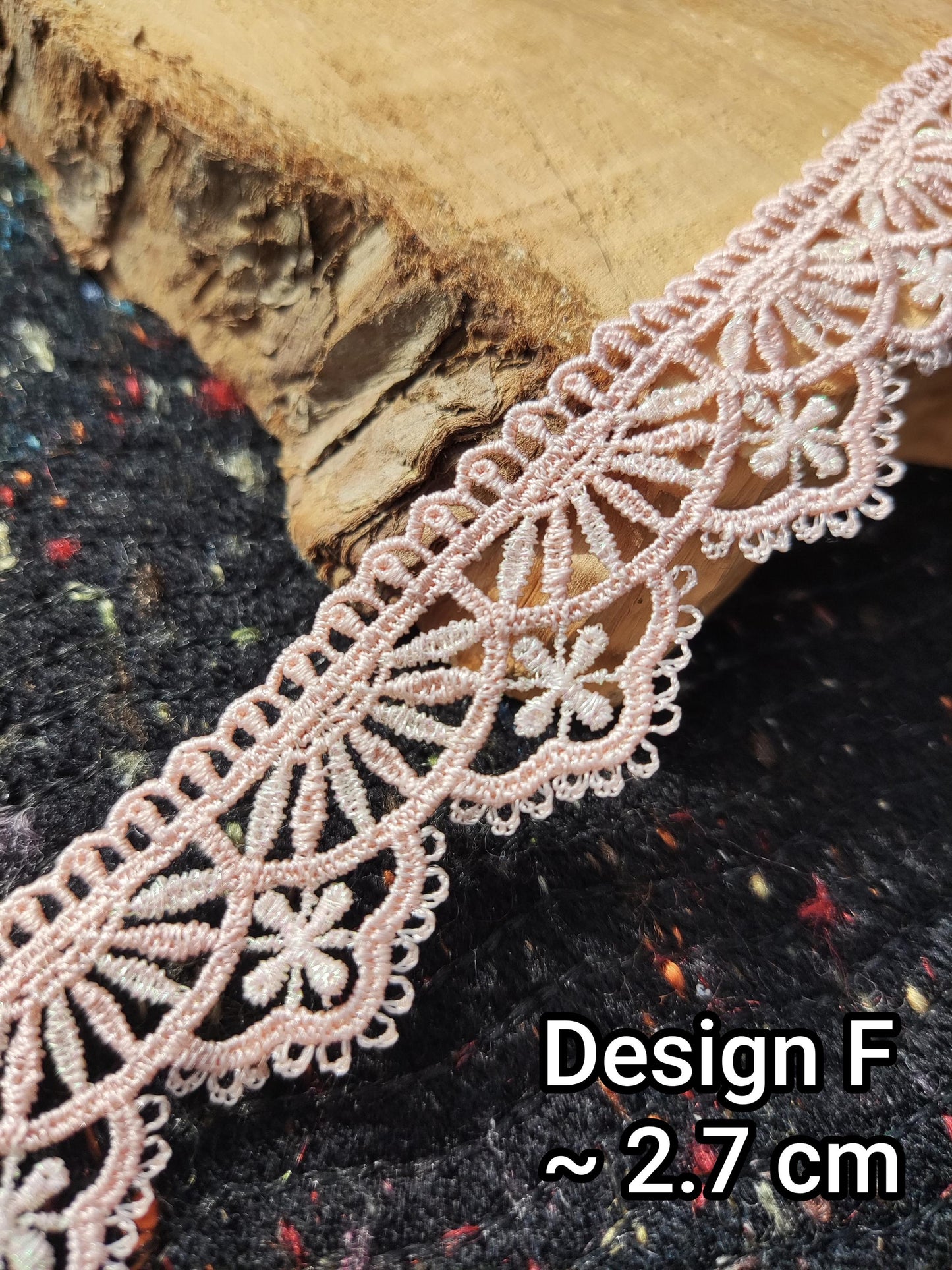 Narrow Pink and White Iridescent Lace Trim -Per yard -For Dressmaking, Doll Clothes, Sewing