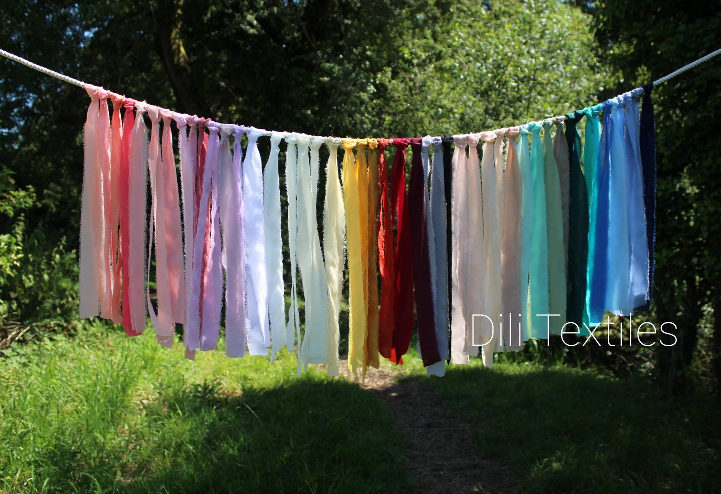 Turquoise Hand torn Fray Edge Chiffon Ribbon- 38 or 50mm width