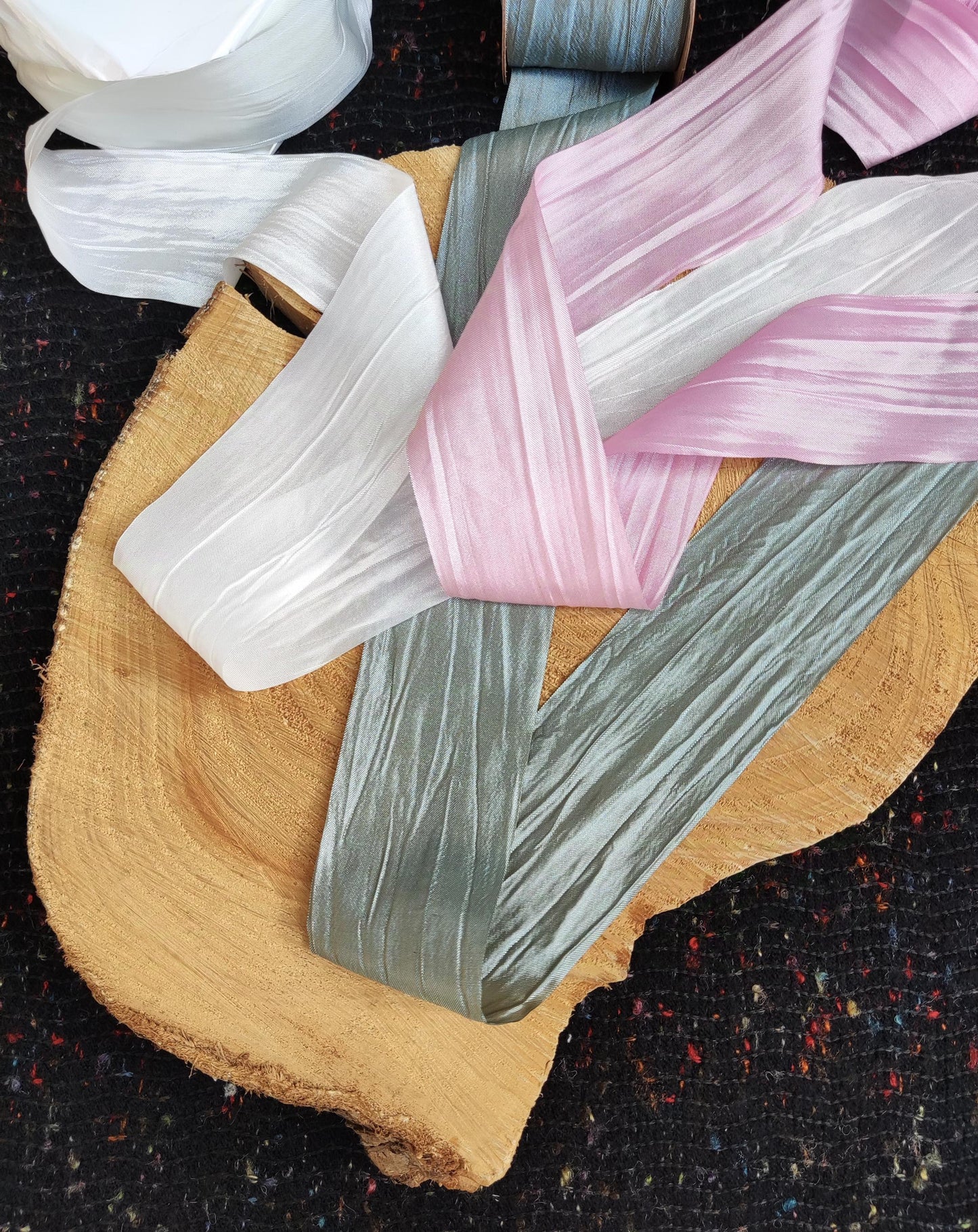 5cm width Textured Chiffon Ribbon with Shimmer- Per yard -Perfect for Wedding Bouquet, Florist Gift Wrap