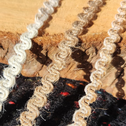 1cm Narrow Hessian Burlap Ribbon -Per yard -Ric Rac S Shape Jute Trim For Wedding decor, Glass Jar DIY, Festival Crafts, Gift Wrapping