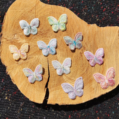 1pc Iridescent Sew on Butterfly Applique- 4cm*5cm Multi Coloured  Embroidered Motif Patch -DIY Clothes, Sewing embellishment, scrapbookin
