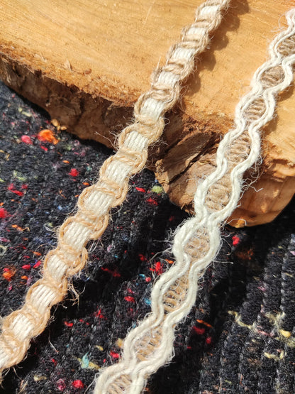 1.2cm Narrow Natural Hessian Burlap Ribbon -Per yard - For Wedding decor, Glass Jar DIY, Boho Chic Crafts, Gift Wrapping