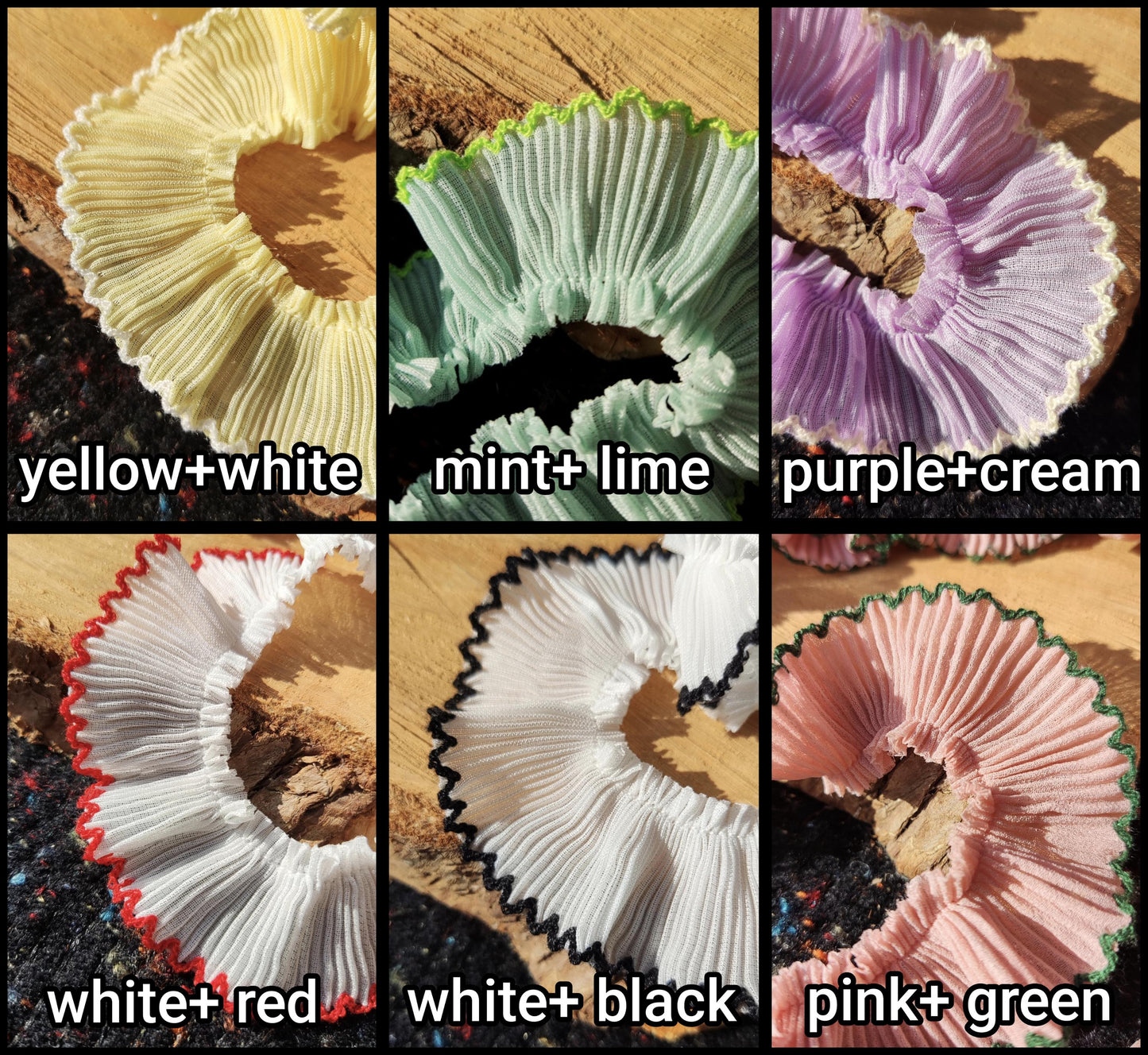 37 Colours Pencil Shaving Ruffle Trim with Contrasting Scallop Edge- 3cm Width Pleated Frilly Border for Doll making, Home decor