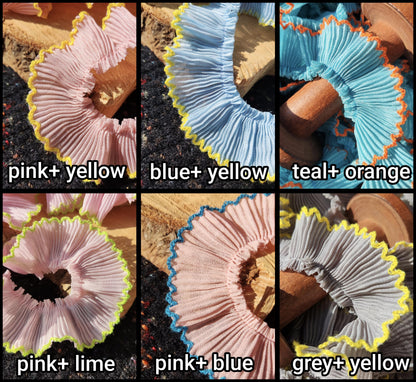 37 Colours Pencil Shaving Ruffle Trim with Contrasting Scallop Edge- 3cm Width Pleated Frilly Border for Doll making, Home decor