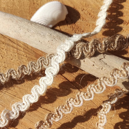 1cm Narrow Hessian Burlap Ribbon -Per yard -Ric Rac S Shape Jute Trim For Wedding decor, Glass Jar DIY, Festival Crafts, Gift Wrapping
