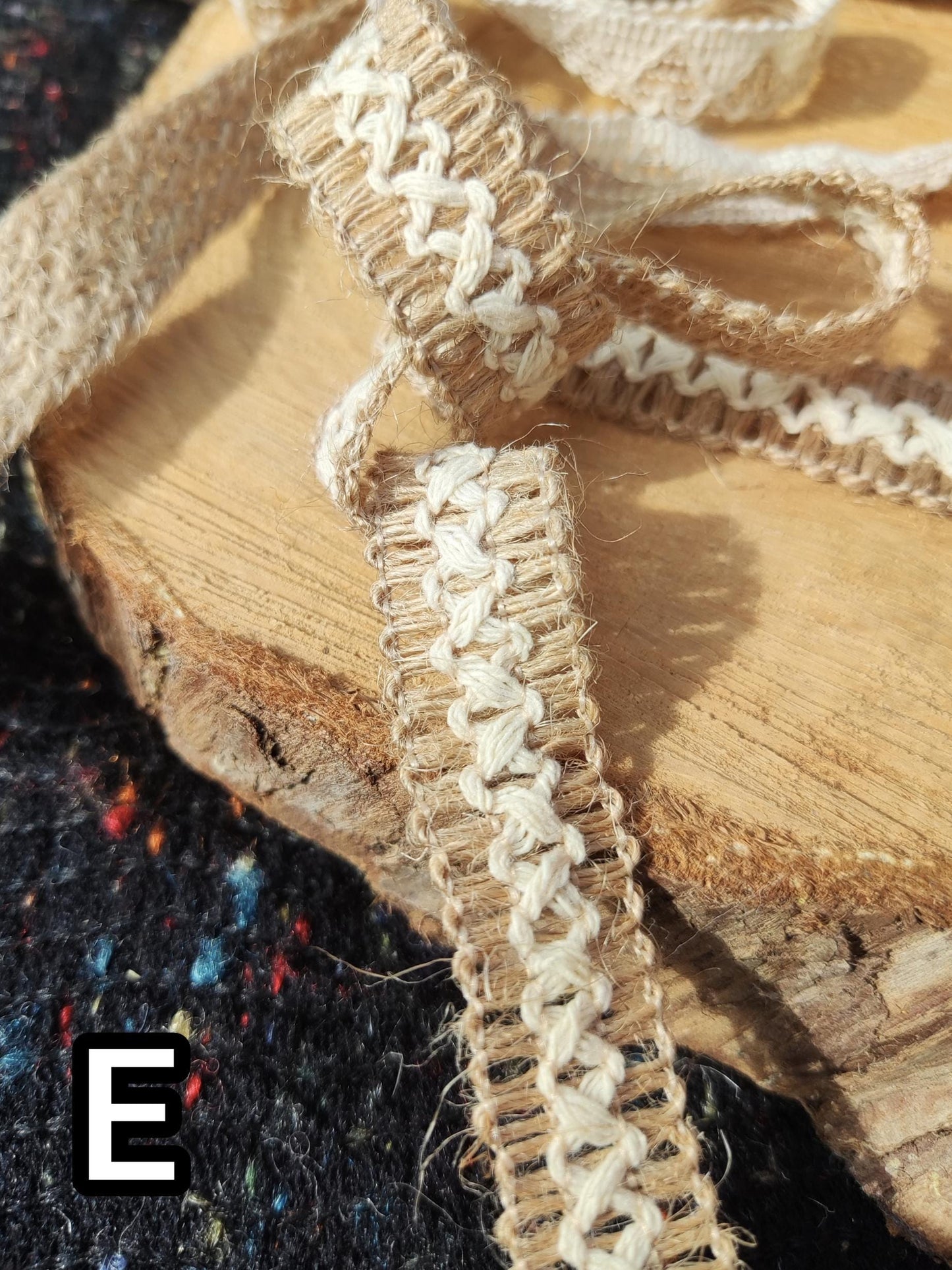 1.5cm Narrow Natural Hessian Burlap Ribbon -Per yard -For Wedding decor, Glass Jar DIY, Boho Chic Crafts, Gift Wrapping