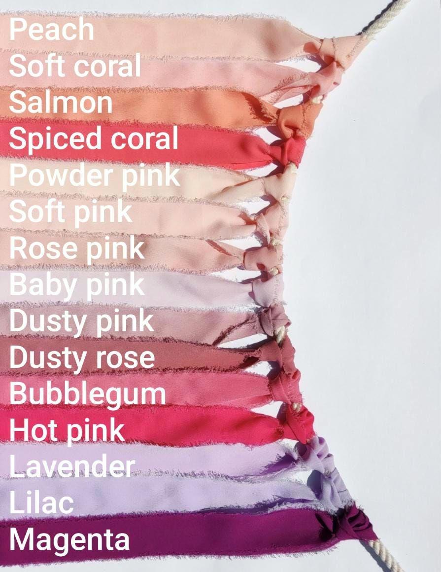 Pink Luxury Hand torn Frayed Edge Chiffon Ribbon- 38 or 50mm width