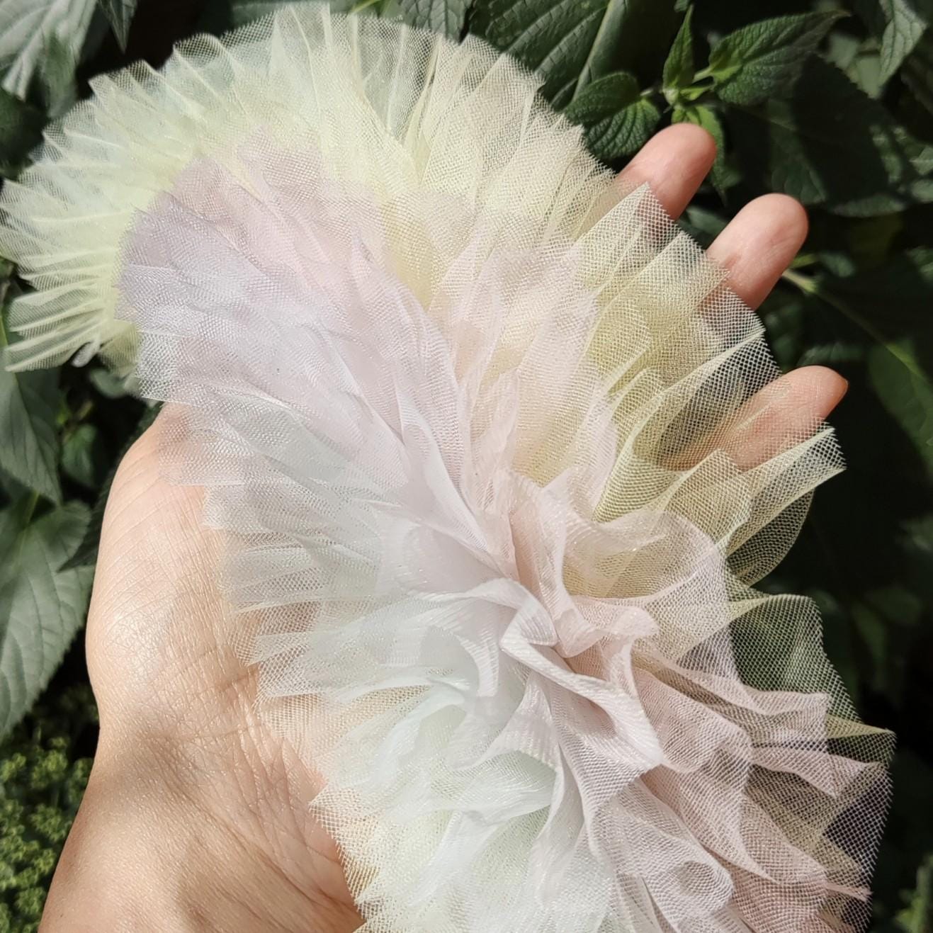 6 Layer Gathered Pastel Tulle Trim -Sold by the yard -For Tutu DIY, Party Decor, Costume making