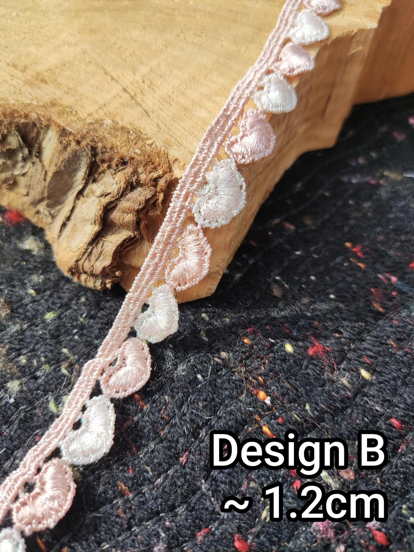 Narrow Pink and White Iridescent Lace Trim -Per yard -For Dressmaking, Doll Clothes, Sewing