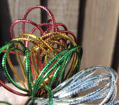 2mm Strong Metallic String with Cotton rope middle core - Lurex Craft Cord for Christmas Decor, Gift Wrapping