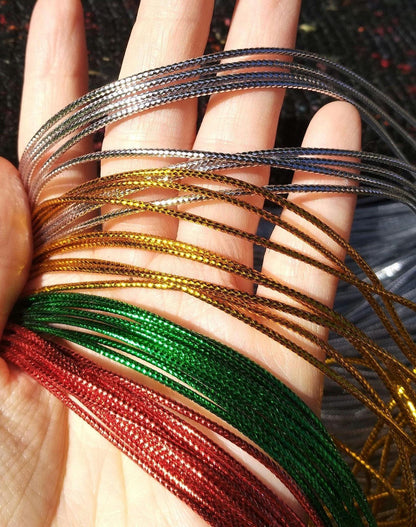 2mm Strong Metallic String with Cotton rope middle core - Lurex Craft Cord for Christmas Decor, Gift Wrapping