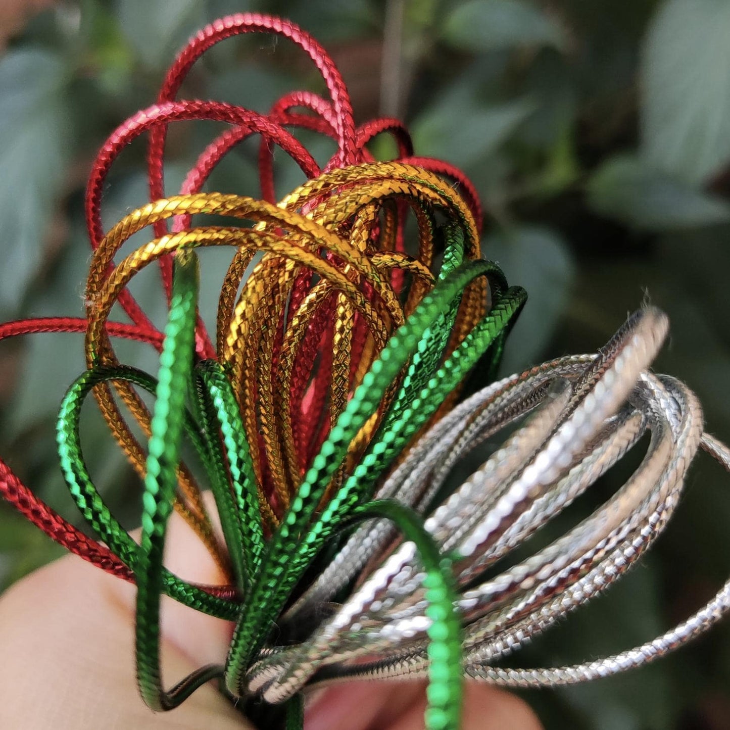 2mm Strong Metallic String with Cotton rope middle core - Lurex Craft Cord for Christmas Decor, Gift Wrapping