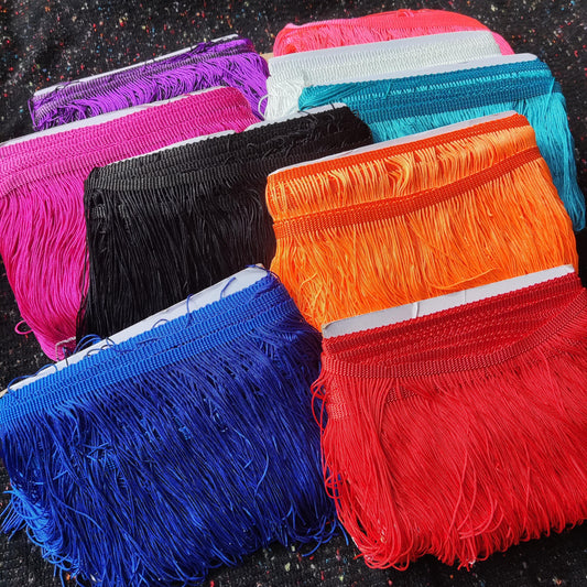 15cm Silky Tassel Brush Trim: Chainette Fringe - Sold by the Yard